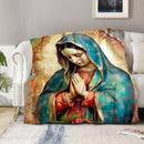 Cobertor Religioso da Virgem Maria em Pelúcia Macia - Presente e Decoração