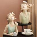 Decoração Estatueta Busto Decorativo Lili Butterfly Café