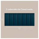 Kit Cabeceira Casal com 7 Módulos - Placas Adesivas 60x20cm - Design Elegante e Confortável