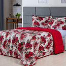 Kit Coberdrom Estampado Queen Size Dupla Face 03 Peças