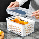 Caixa Organizadora para Geladeira com Cesta de Drenagem - Ideal para Frutas, Legumes e Despensa