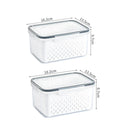 Caixa Organizadora para Geladeira com Cesta de Drenagem - Ideal para Frutas, Legumes e Despensa
