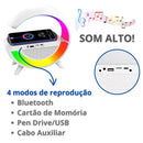 Caixa De Som Led Luminária Bluetooth Alto Falante Carregador Sem Fio
