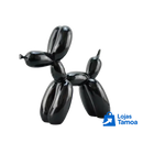 Escultura Decorativa Cachorro Balão em Resina – Estilo Nórdico Moderno Preto / 25x9x25cm