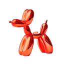 Escultura Decorativa Cachorro Balão em Resina – Estilo Nórdico Moderno Vermelho / 25x9x25cm