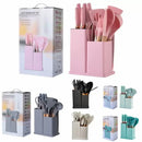 Kitchen Set Lux - Conjunto de Utensílios de Cozinha 19 Peças - Antiaderente com Cabos de Madeira