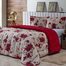 Kit Coberdrom Estampado Queen Size Dupla Face 03 Peças