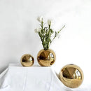 Vaso Decorativo Bola Dourada Estilo Americano