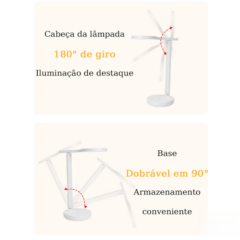 Luminária De Mesa Sem Fio Led Com Proteção Para Os Olhos