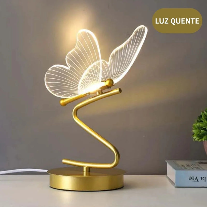 Luminária de Mesa Abajur Borboleta Para Quarto