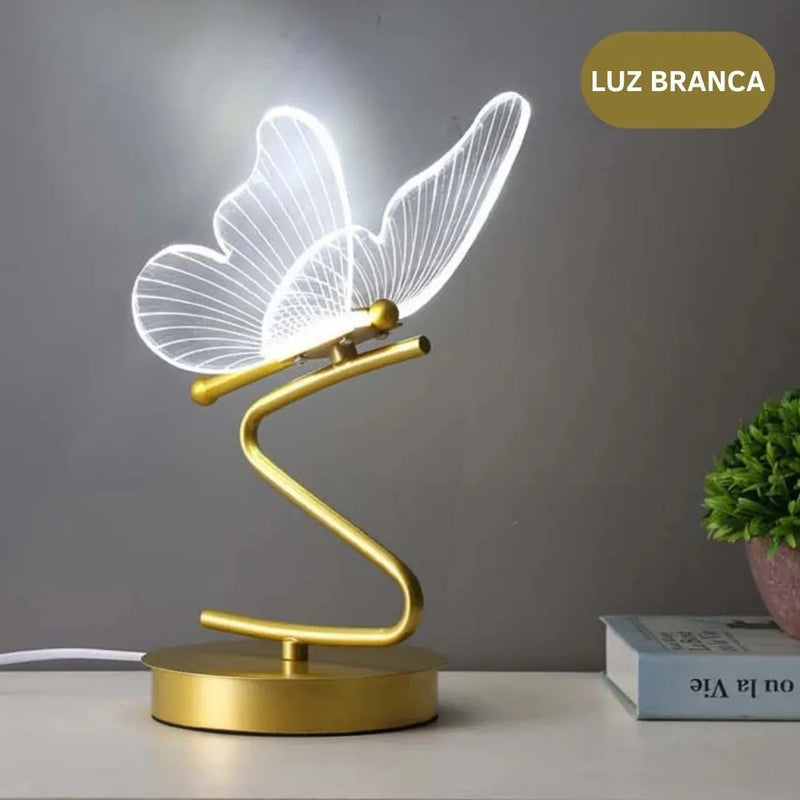 Luminária de Mesa Abajur Borboleta Para Quarto