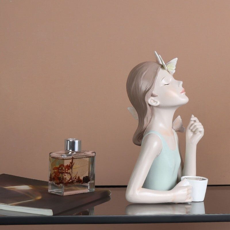 Decoração Estatueta Busto Decorativo Lili Butterfly Café
