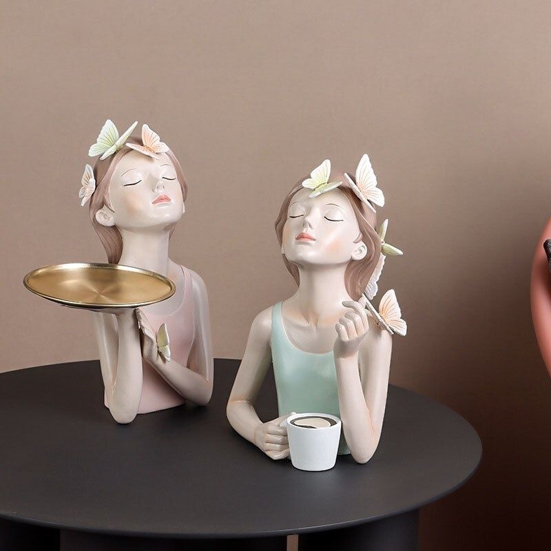 Decoração Estatueta Busto Decorativo Lili Butterfly Café