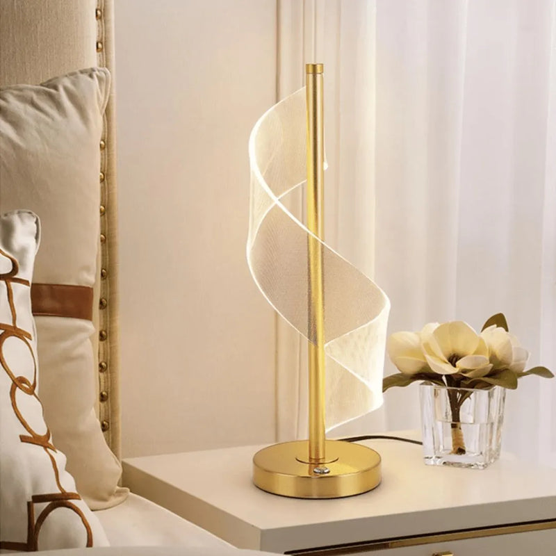Luminária De Mesa Espiral Led Estilo Nórdico