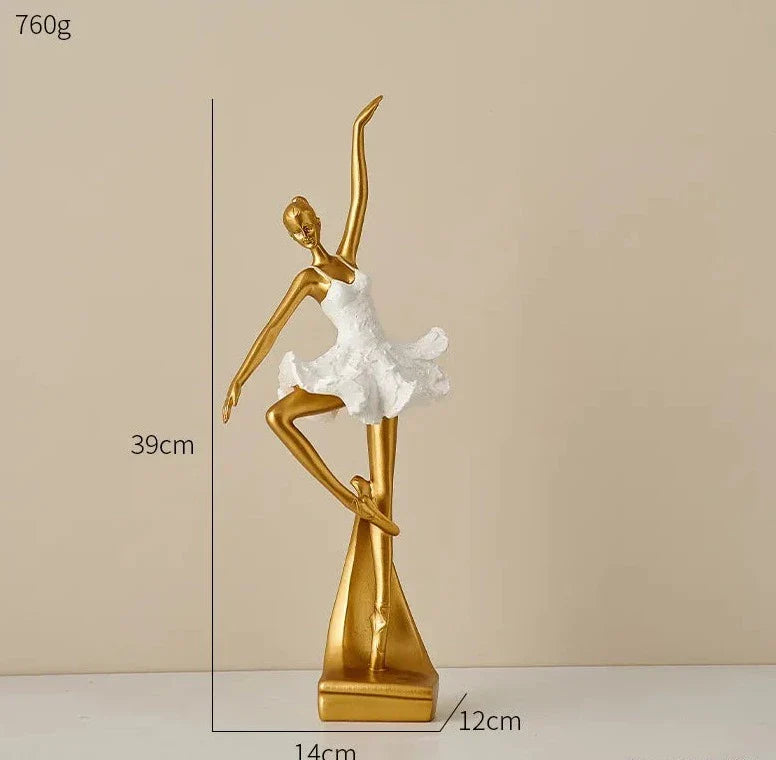 Estatueta Decorativa A Bailarina Dourada