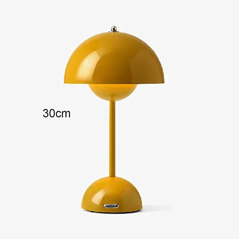 Luminária de Mesa Sem Fio Abajur Cogumelo Recarregável