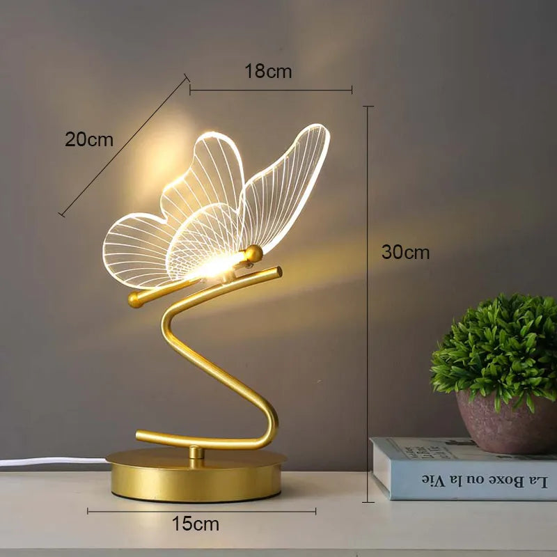 Luminária de Mesa Abajur Borboleta Para Quarto