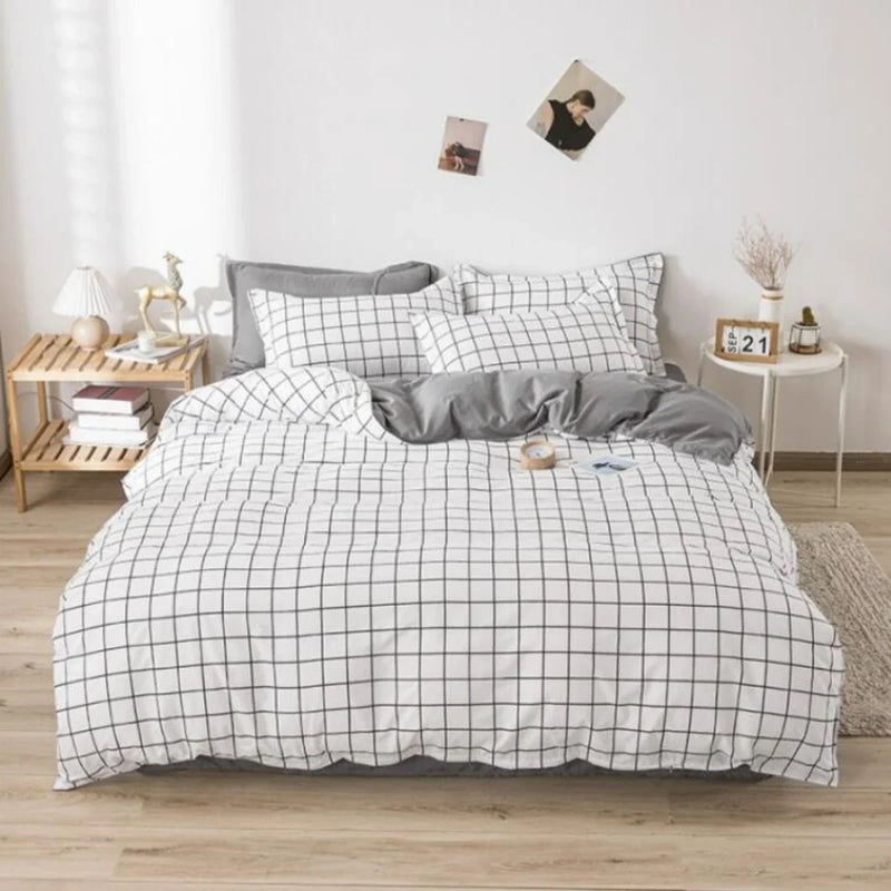Conjunto de Cama Capa de Edredom Macia Reversível Estampa 3D