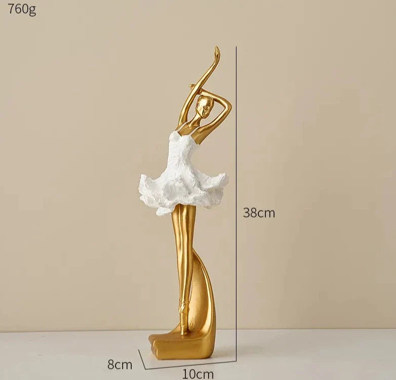 Estatueta Decorativa A Bailarina Dourada