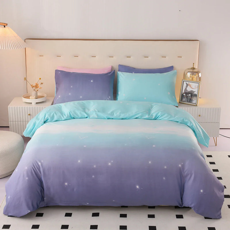 Conjunto de Cama Capa de Edredom Macia Reversível Estampa 3D