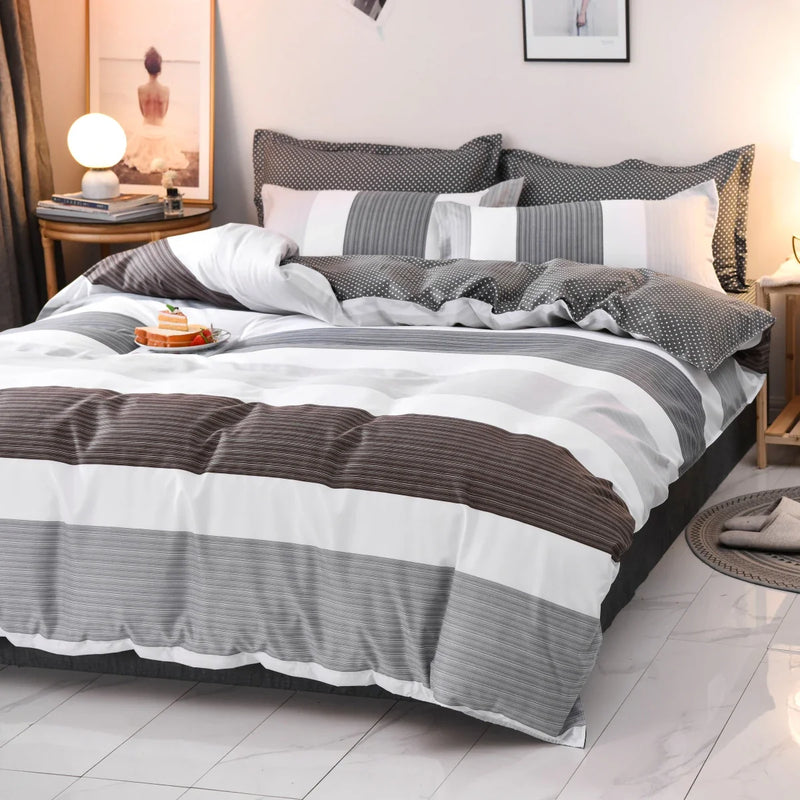 Conjunto de Cama Capa de Edredom Macia Reversível Estampa 3D