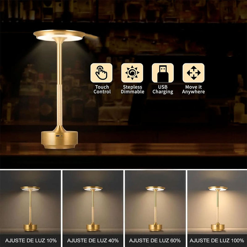 Luminária De Mesa Sem Fio Dimerizável Touch