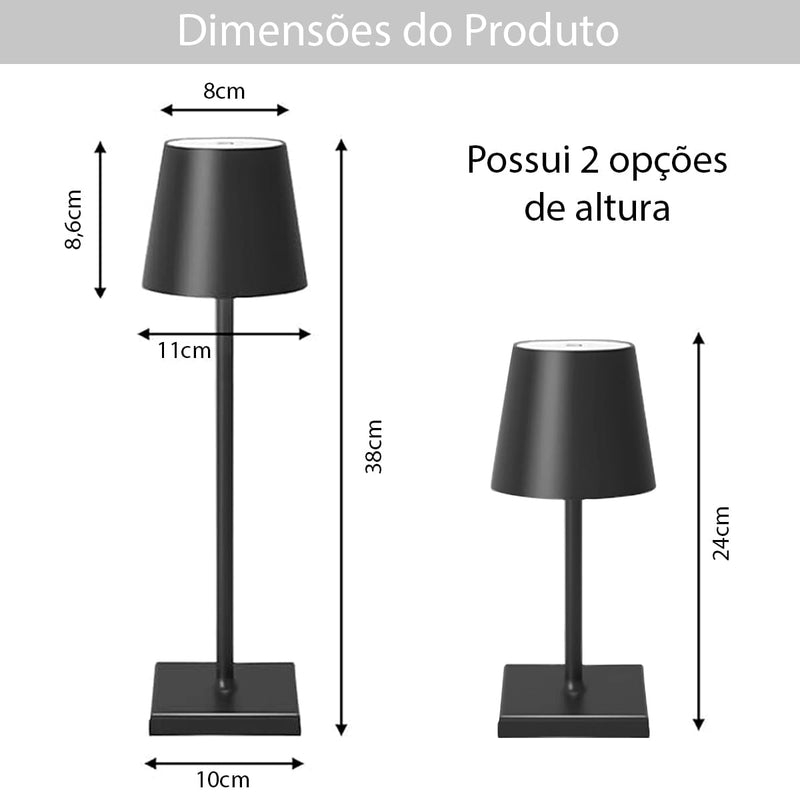 Luminária De Mesa Sem Fio Evolite