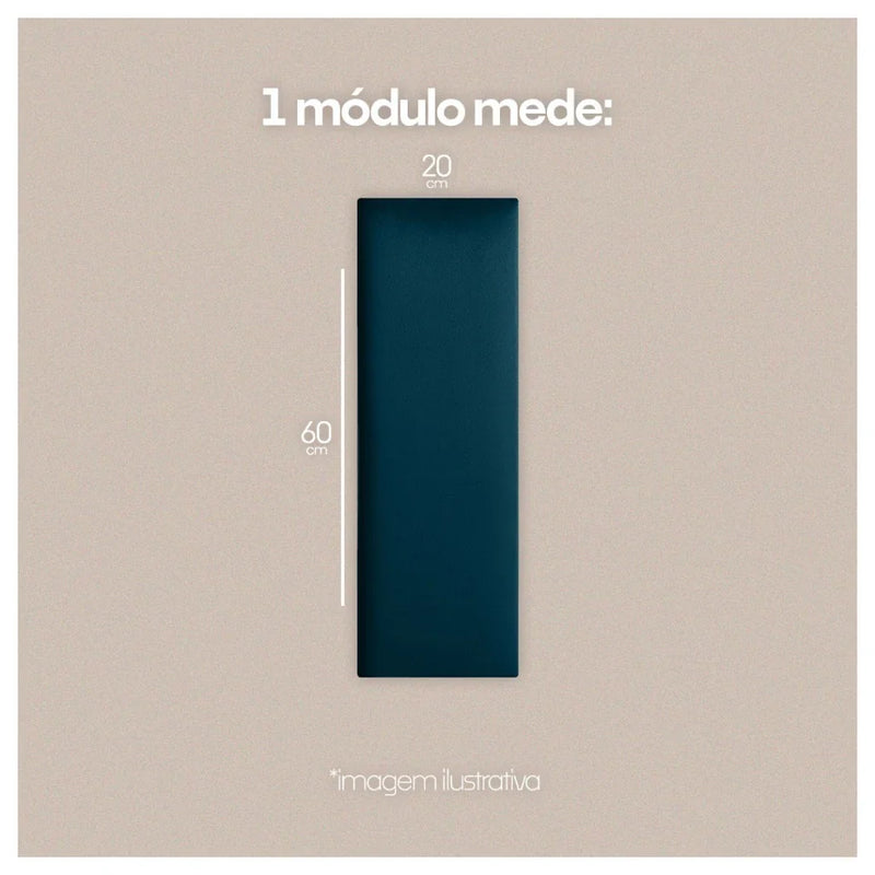 Kit Cabeceira Casal com 7 Módulos - Placas Adesivas 60x20cm - Design Elegante e Confortável