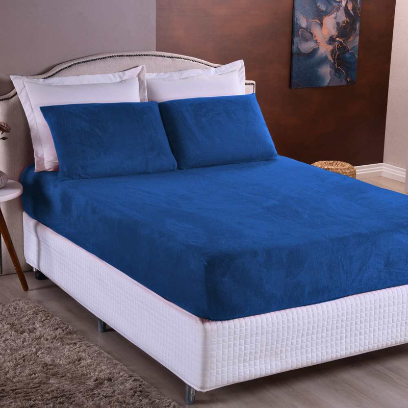 Kit Lençol de Plush Elástico 2 ou 3 Peças