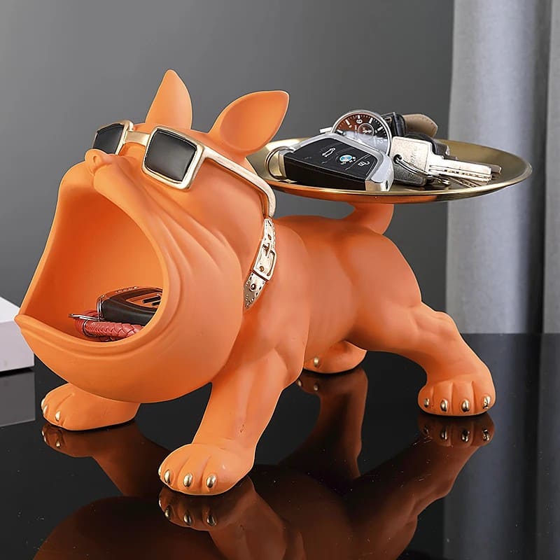 Estatueta Decorativa Bulldog Francês Decoração Porta Objetos