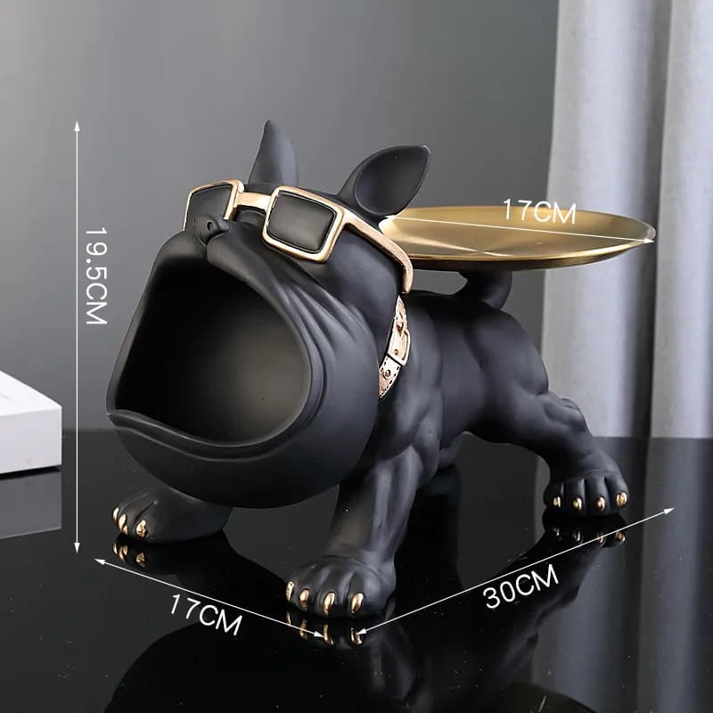 Estatueta Decorativa Bulldog Francês Decoração Porta Objetos