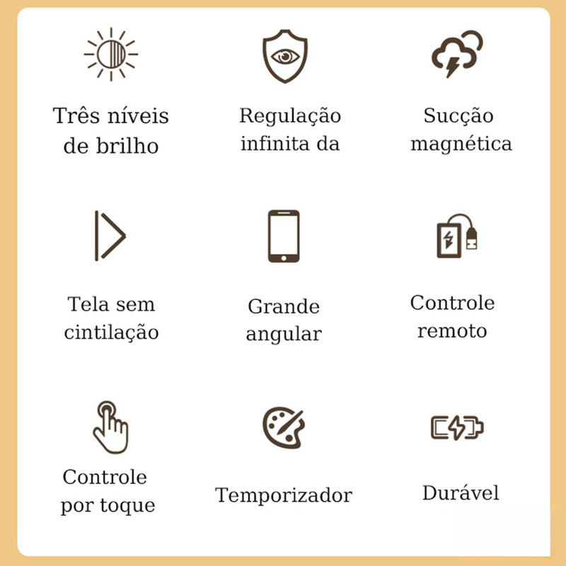 Luminária De Mesa Sem Fio Led Com Proteção Para Os Olhos