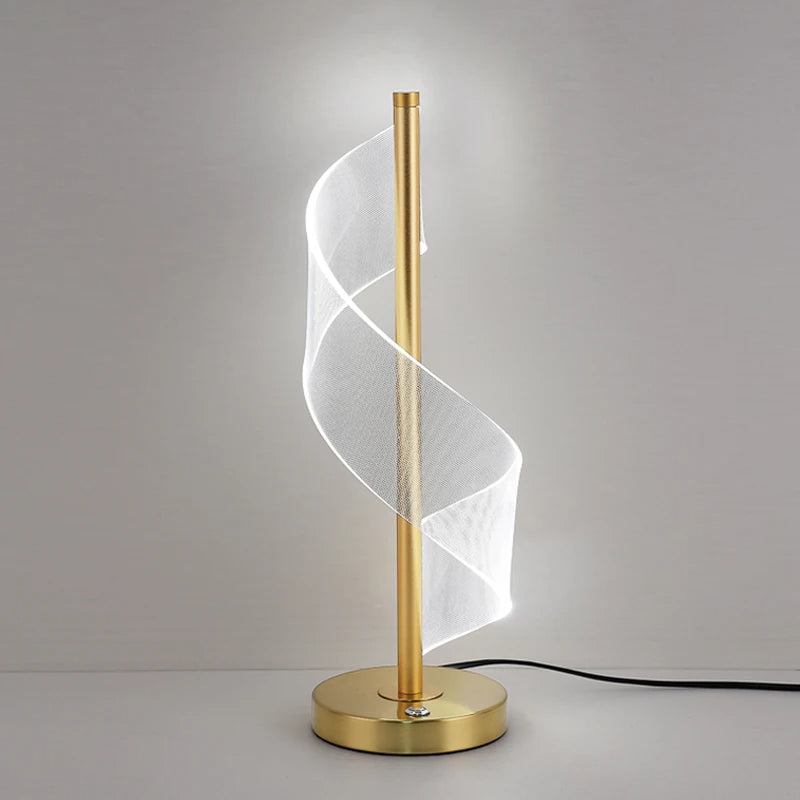 Luminária De Mesa Espiral Led Estilo Nórdico