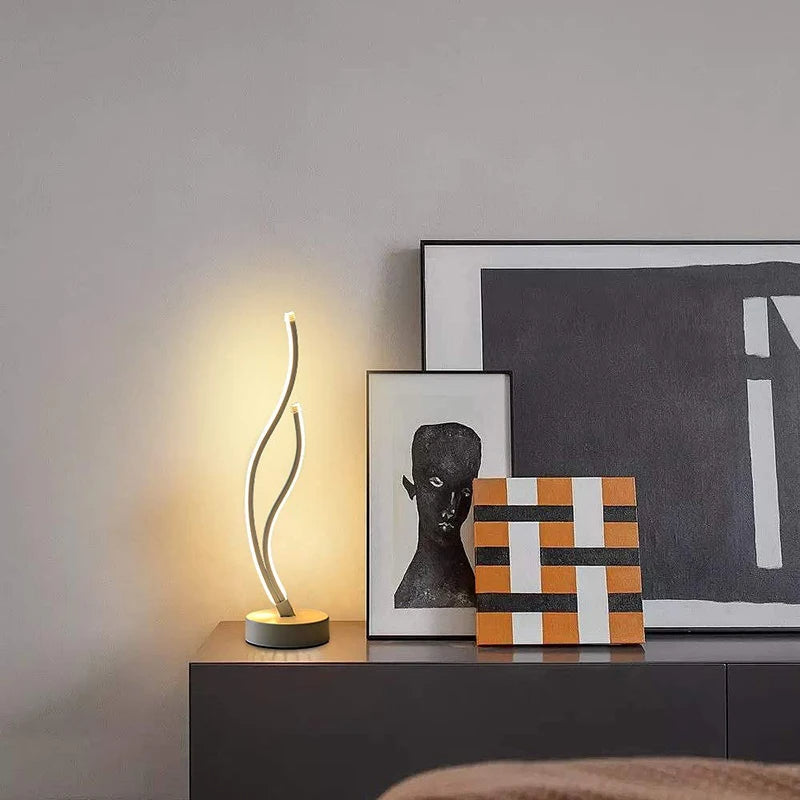 Luminária De Mesa Ondas Estilo Nórdico