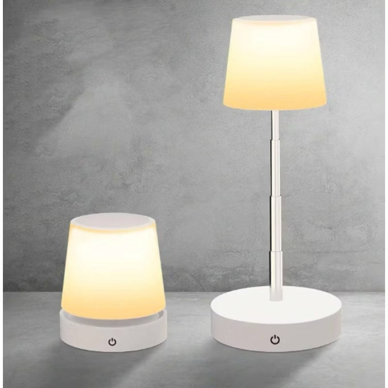 Luminária De Mesa Sem Fio Recarregável Retrátil Em Aço Luz em Led Branco Quente Ajustável