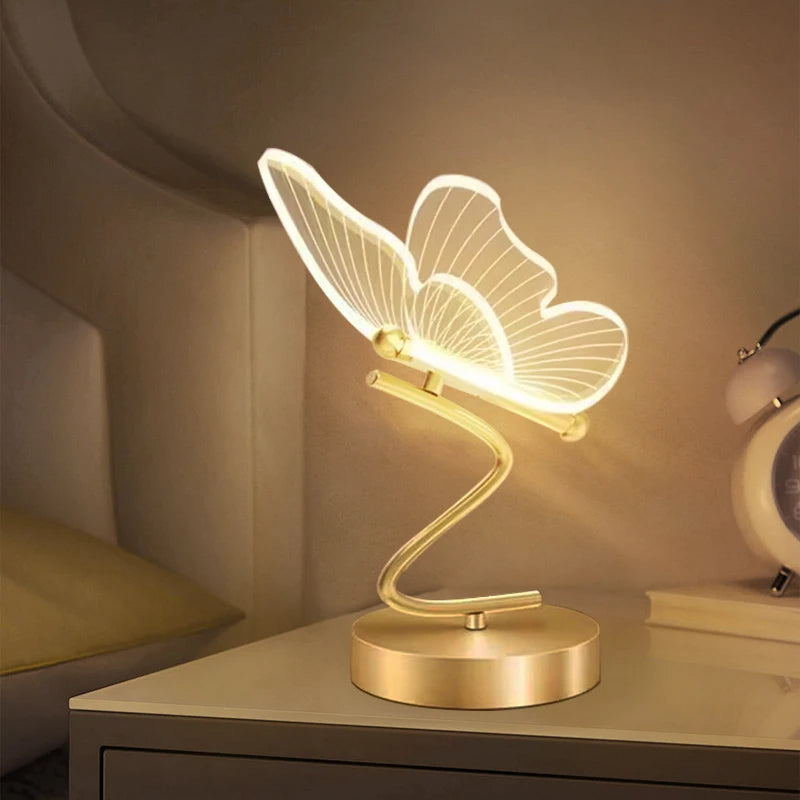 Luminária de Mesa Abajur Borboleta Para Quarto