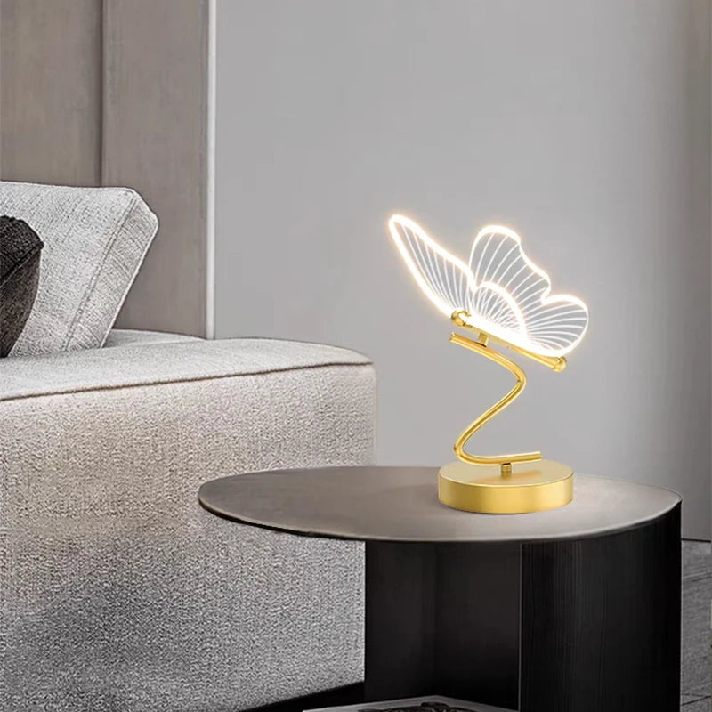 Luminária de Mesa Abajur Borboleta Para Quarto