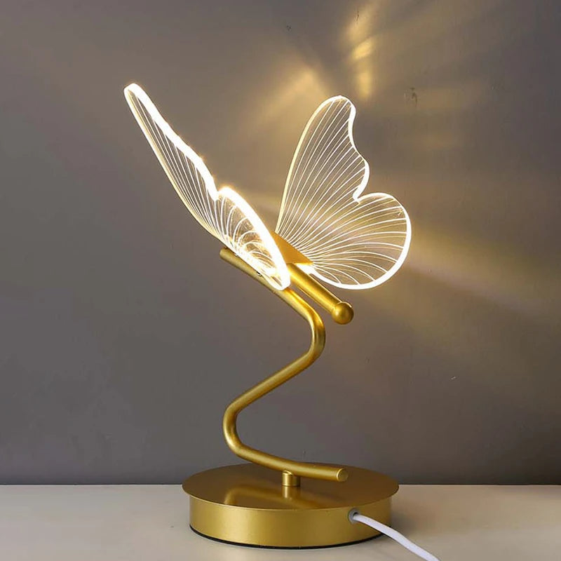Luminária de Mesa Abajur Borboleta Para Quarto