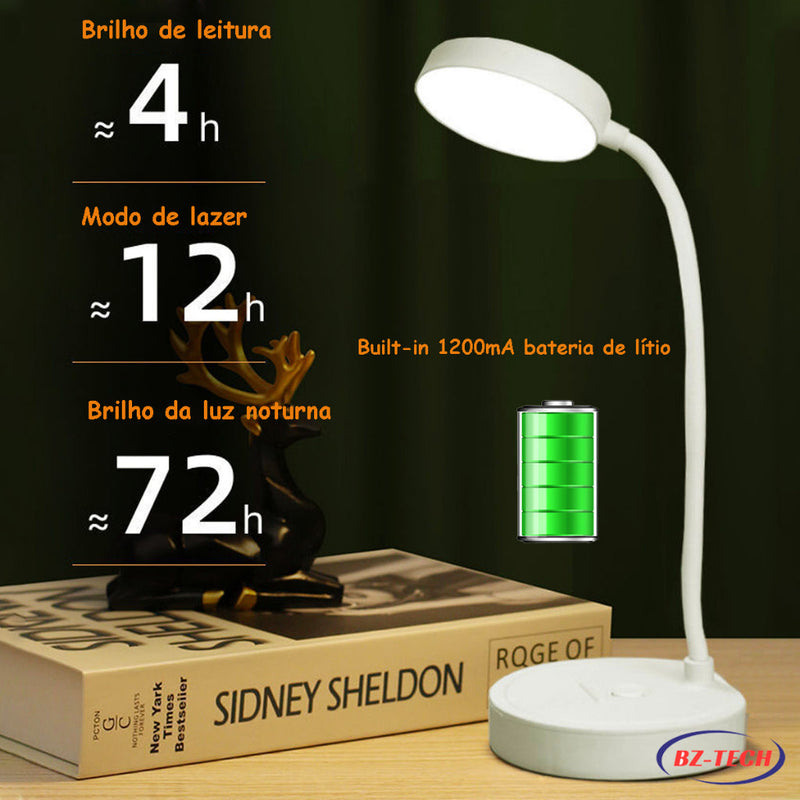 Luminária De Mesa Sem Fio Abajur de Mesa LED Luz Recarregável Touch