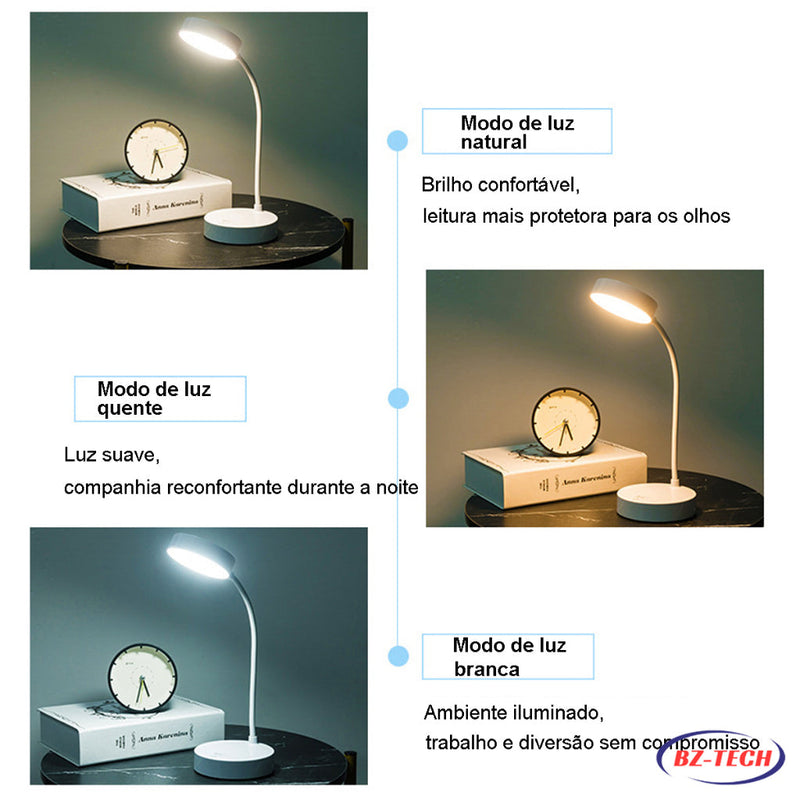 Luminária De Mesa Sem Fio Abajur de Mesa LED Luz Recarregável Touch