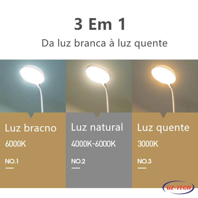 Luminária De Mesa Sem Fio Abajur de Mesa LED Luz Recarregável Touch