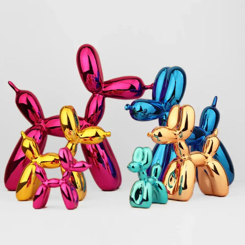 Escultura Decorativa Cachorro Balão em Resina – Estilo Nórdico Moderno