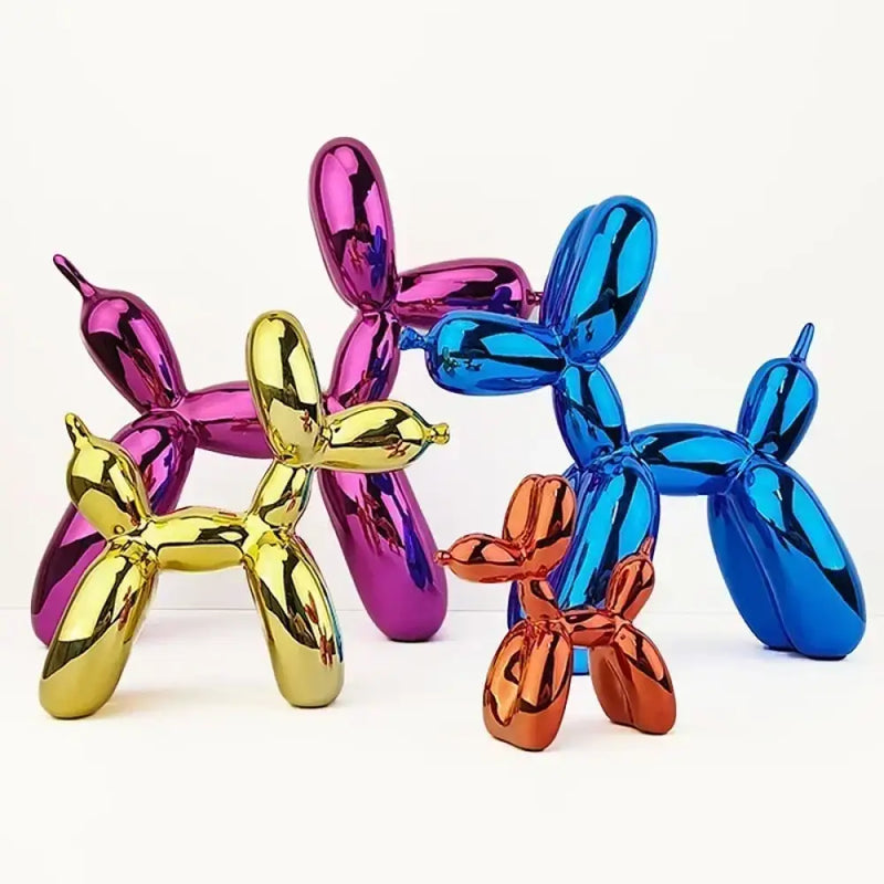 Escultura Decorativa Cachorro Balão em Resina – Estilo Nórdico Moderno