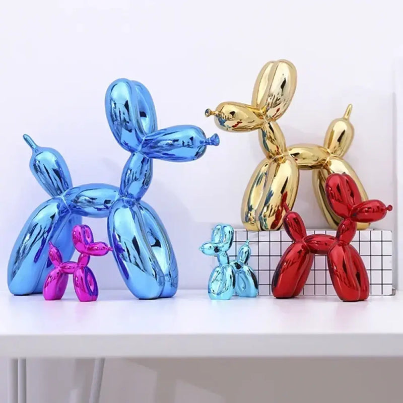 Escultura Decorativa Cachorro Balão em Resina – Estilo Nórdico Moderno
