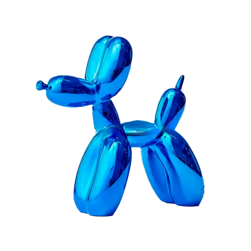 Escultura Decorativa Cachorro Balão em Resina – Estilo Nórdico Moderno Azul / 25x9x25cm