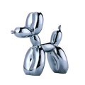 Escultura Decorativa Cachorro Balão em Resina – Estilo Nórdico Moderno Cinza / 25x9x25cm