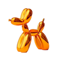 Escultura Decorativa Cachorro Balão em Resina – Estilo Nórdico Moderno Laranja / 25x9x25cm