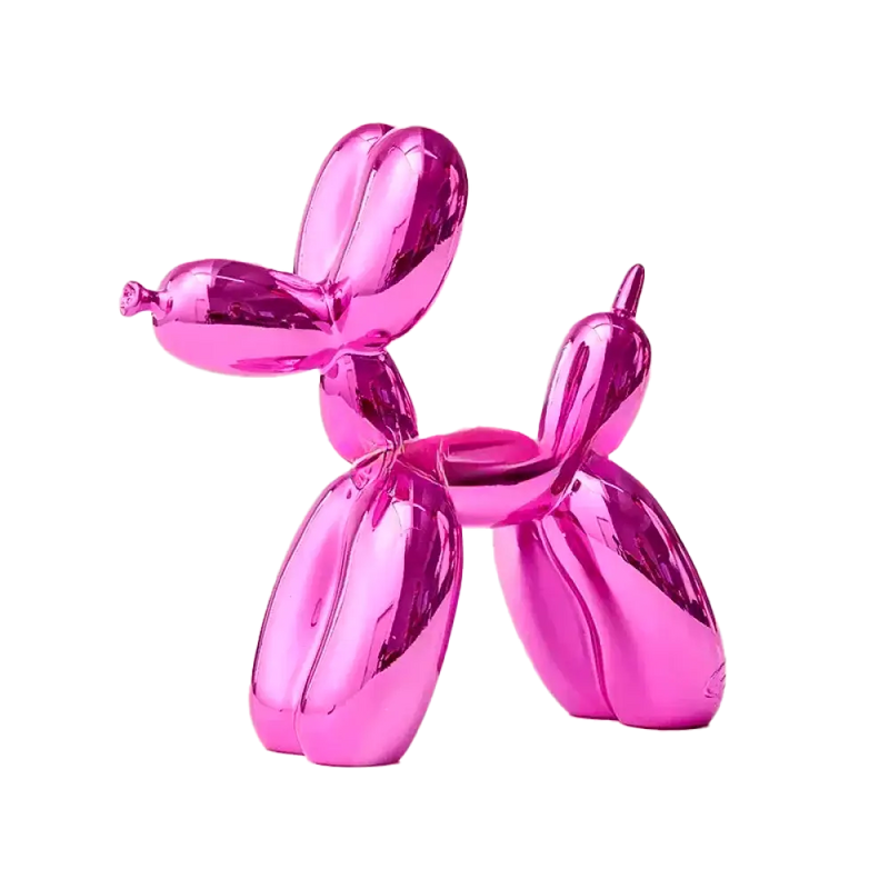 Escultura Decorativa Cachorro Balão em Resina – Estilo Nórdico Moderno Roxo / 25x9x25cm