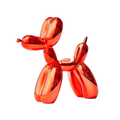 Escultura Decorativa Cachorro Balão em Resina – Estilo Nórdico Moderno Vermelho / 25x9x25cm