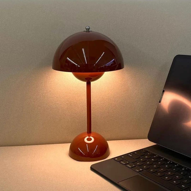 Luminária de Mesa Sem Fio Abajur Cogumelo Recarregável